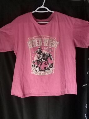 Girls Wild West Rodeo Graphic Tee - Pink